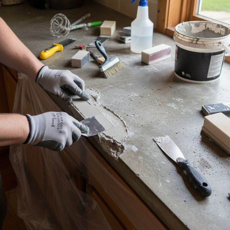 Concrete Countertop Installation