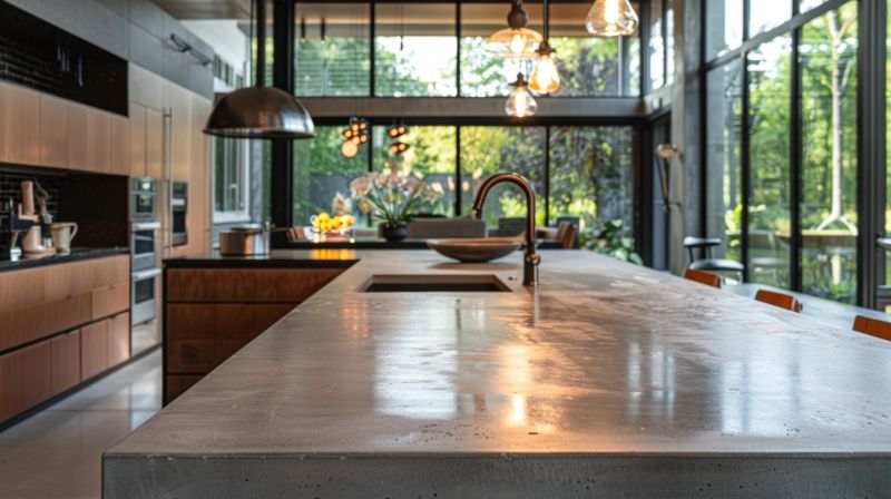 Concrete Countertop Installation